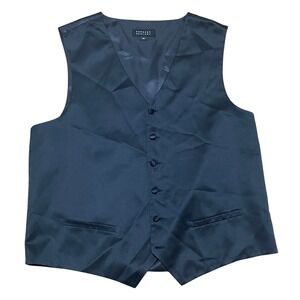 Bergamo New York Men's XL Vest‎ Black Formal Dress Suit Waistcoat Lightweight
